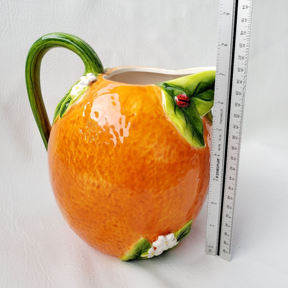 Martha Stewart Collection Orange Pitcher - Picture 7 of 8